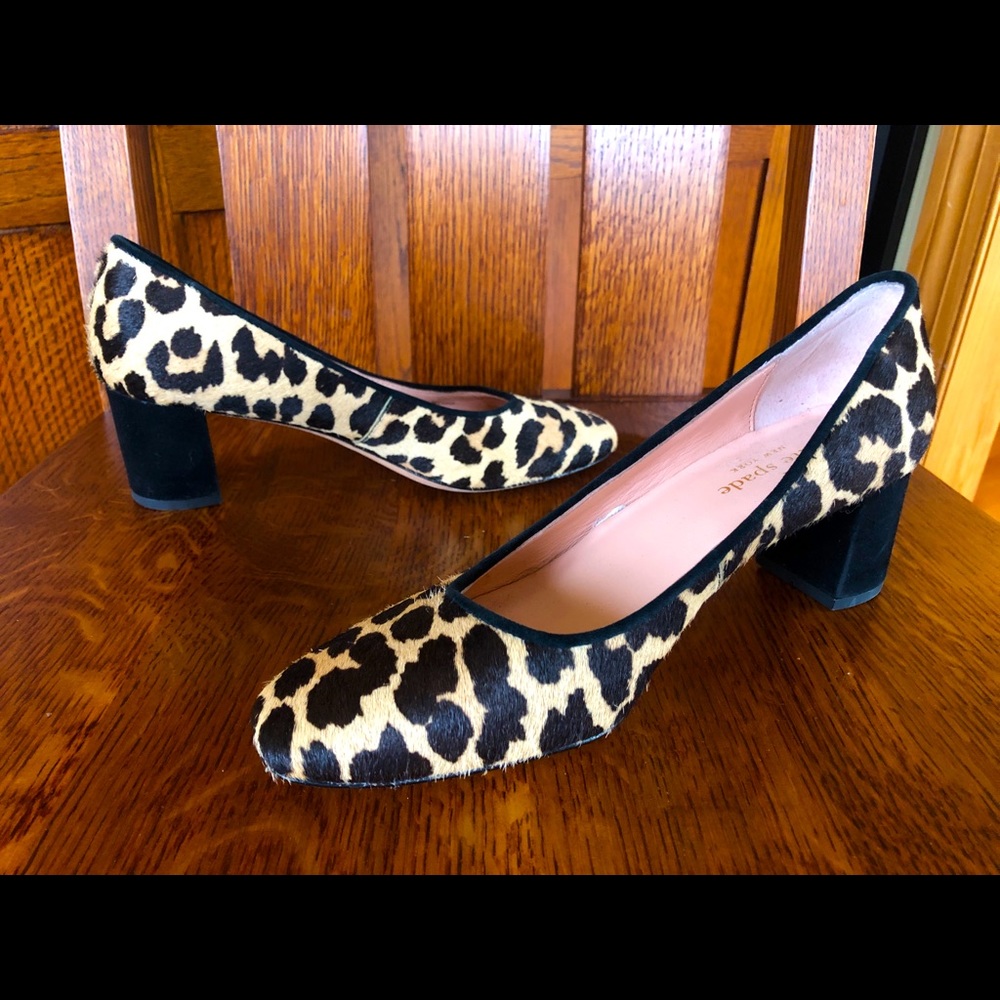 Fabulous Kate Spade leopard fur/on leather & suede heeled shoes - size 6